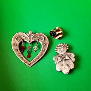 💰🌟 3 for $13 Unique Vintage Brooch Set